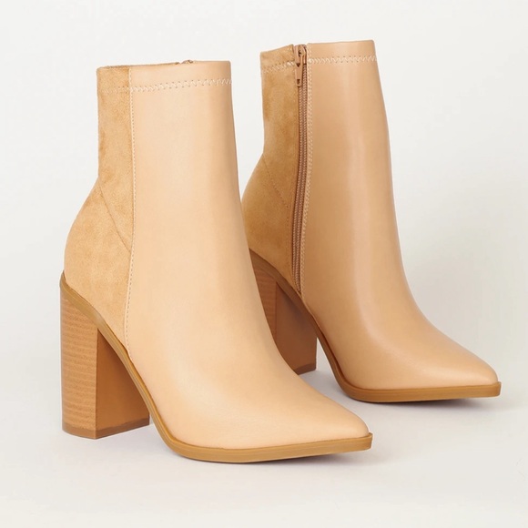 LULUS Essex Light Nude Mid-Calf Booties NWOT Please review pictures. - Picture 3 of 8